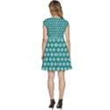 Abstract Knot Geometric Tile Pattern Cap Sleeve High Waist Dress View4