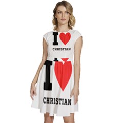 I Love Christian Cap Sleeve High Waist Dress by ilovewhateva