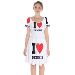 I Love Dennis Short Sleeve Bardot Dress by ilovewhateva