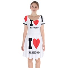 I Love Raymond Short Sleeve Bardot Dress by ilovewhateva