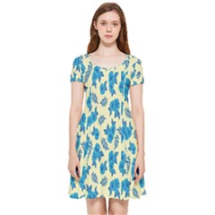 Rose-blue Inside Out Cap Sleeve Dress by nateshop