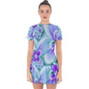 Abstract Flowers Flower Abstract Drop Hem Mini Chiffon Dress View1