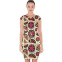 Watermelon Pattern Slices Fruit Capsleeve Drawstring Dress  View1