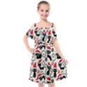 Cute Christmas Seamless Pattern Vector Kids  Cut Out Shoulders Chiffon Dress View1