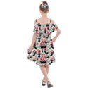 Cute Christmas Seamless Pattern Vector Kids  Cut Out Shoulders Chiffon Dress View2