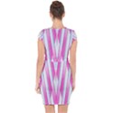 Geometric-3d-design-pattern-pink Capsleeve Drawstring Dress  View2