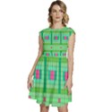 Checkerboard-squares-abstract-- Cap Sleeve High Waist Dress View1