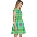 Checkerboard-squares-abstract-- Cap Sleeve High Waist Dress View3