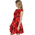 Red Diamond Shapes Pattern Cap Sleeve High Waist Dress View2