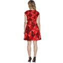 Red Diamond Shapes Pattern Cap Sleeve High Waist Dress View4