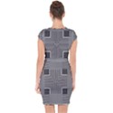 Construction Background Geometric Capsleeve Drawstring Dress  View2