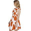 Orange Cow Dots Cap Sleeve High Waist Dress View2