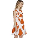 Orange Cow Dots Cap Sleeve High Waist Dress View3