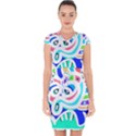 Crazy Pop Art - Doodle Animals   Capsleeve Drawstring Dress  View1