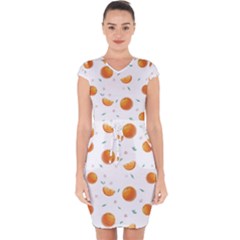 Oranges Capsleeve Drawstring Dress  by SychEva