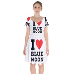 I Love Blue Moon Short Sleeve Bardot Dress by ilovewhateva