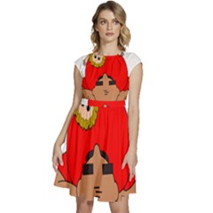 Comic-characters-grandfather Cap Sleeve High Waist Dress by 99art