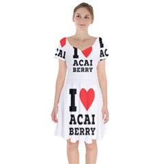 I Love Acai Berry Short Sleeve Bardot Dress by ilovewhateva