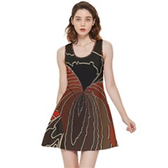 Red Gold Black Voracious Plant Leaf Inside Out Reversible Sleeveless Dress by Bangk1t