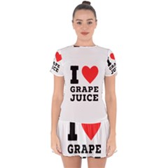 I Love Grape Juice Drop Hem Mini Chiffon Dress by ilovewhateva