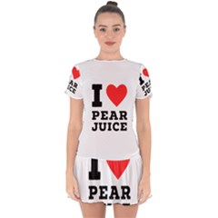 I Love Pear Juice Drop Hem Mini Chiffon Dress by ilovewhateva