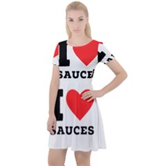 I Love Sauces Cap Sleeve Velour Dress  by ilovewhateva