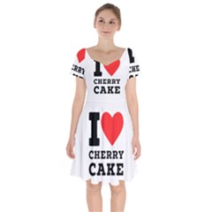 I Love Cherry Cake Short Sleeve Bardot Dress by ilovewhateva