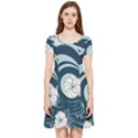 Flowers Pattern Floral Ocean Abstract Digital Art Inside Out Cap Sleeve Dress View3