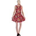 Woodland Mushroom And Daisy Seamless Pattern On Red Backgrounds Reversible Velvet Sleeveless Dress View2