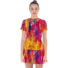 Various Colors Drop Hem Mini Chiffon Dress by artworkshop