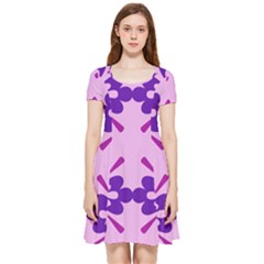 Pink And Purple Flowers Pattern Inside Out Cap Sleeve Dress by shoopshirt