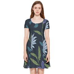 Abstract Floral- Ultra-stead Pantone Fabric Inside Out Cap Sleeve Dress by shoopshirt