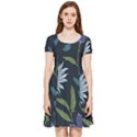 Abstract Floral- Ultra-stead Pantone Fabric Inside Out Cap Sleeve Dress View3