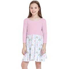 Ckqssd49355 Kids  Quarter Sleeve Skater Dress by adorned