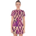 Cute Glitter Aztec Design Drop Hem Mini Chiffon Dress View1