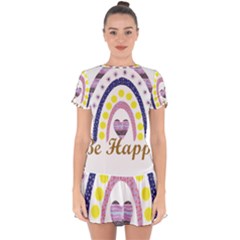 Be Happy T- Shirt Be Happy T- Shirt Yoga Reflexion Pose T- Shirtyoga Reflexion Pose T- Shirt Drop Hem Mini Chiffon Dress by hizuto