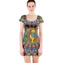 Grateful Dead Pattern Short Sleeve Bodycon Dress View1