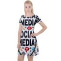 Social Media Computer Internet Typography Text Poster Cap Sleeve Velour Dress  View1