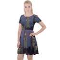 Skyline-city-manhattan-new-york Cap Sleeve Velour Dress  View1