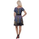 Skyline-city-manhattan-new-york Cap Sleeve Velour Dress  View2