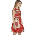 Christmas New Year Seamless Pattern Cap Sleeve High Waist Dress View3