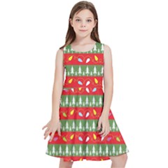 Christmas-papers-red-and-green Kids  Skater Dress by Grandong