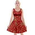 Christmas Texture Pattern Red Craciun Reversible Velvet Sleeveless Dress View1