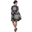 Mandala Calming Coloring Page Long Sleeve Chiffon Shirt Dress View2