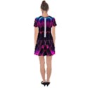 Synthwave City Retrowave Wave Drop Hem Mini Chiffon Dress View2