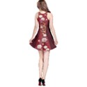 Floral Slim Dark Maroon Chinese Dragon Print Sleeveless Skater Dress View2