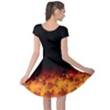 Gradient Dark Tree Autumn Leaf Party Cap Sleeve Dress View2