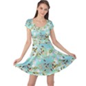 Vintage Flowers Aquamarine Honey Insect Cap Sleeve Dress View1