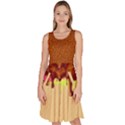 Chocolate Melt Brown Lollipop Candy Macaroon Cupcake Donut Knee Length Skater Dress With Pockets View1