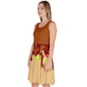 Chocolate Melt Brown Lollipop Candy Macaroon Cupcake Donut Knee Length Skater Dress With Pockets View2